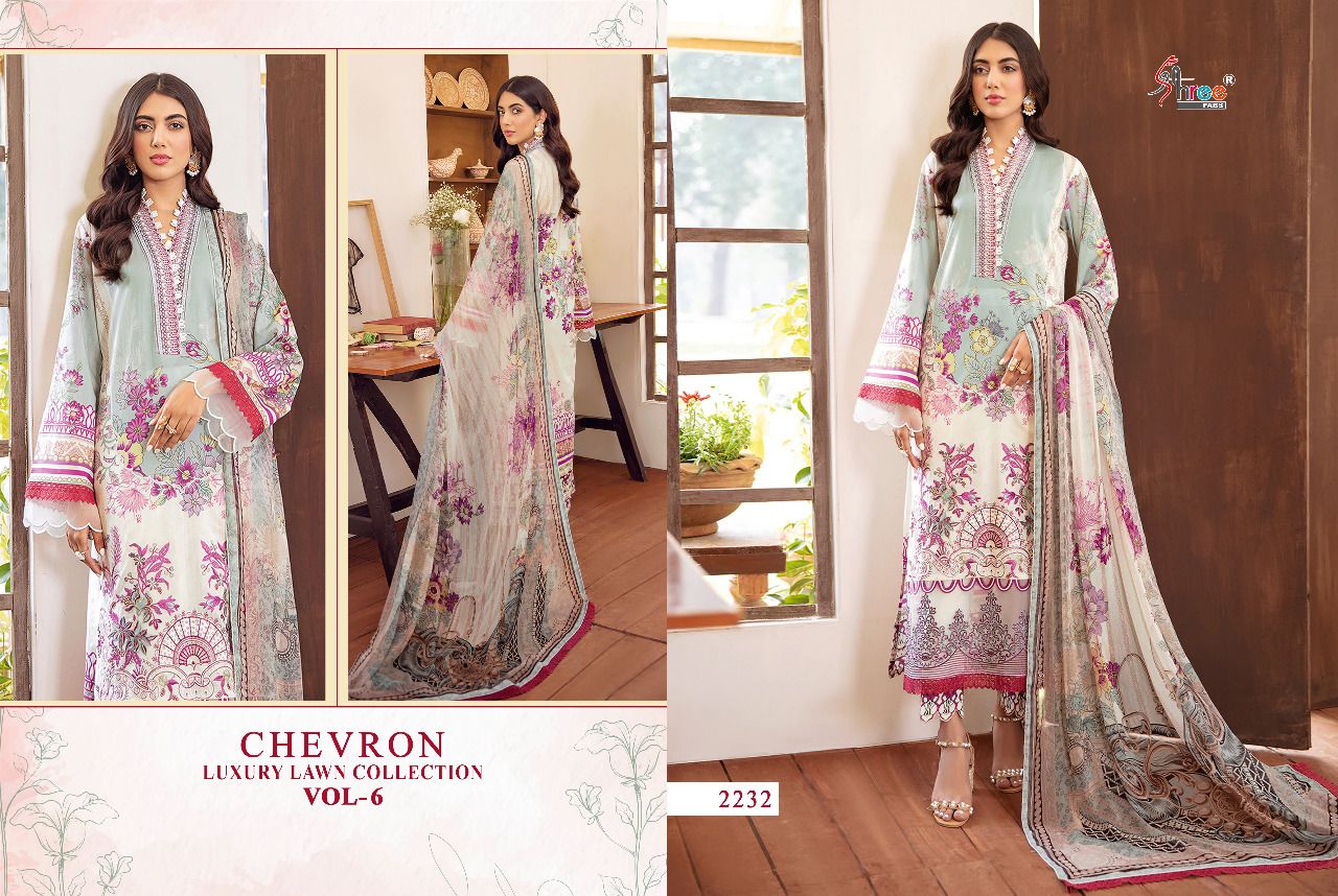 Shree Chevron Luxury Lawn 6 Fancy casual Wear Pakistani Salwar Suits Collection